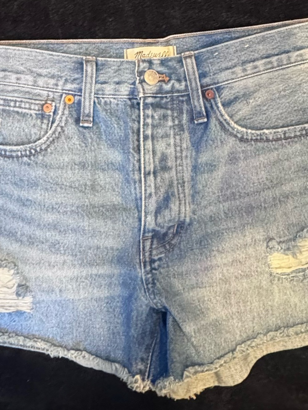 Madewell Light Blue Distressed Denim Cutoff Shorts